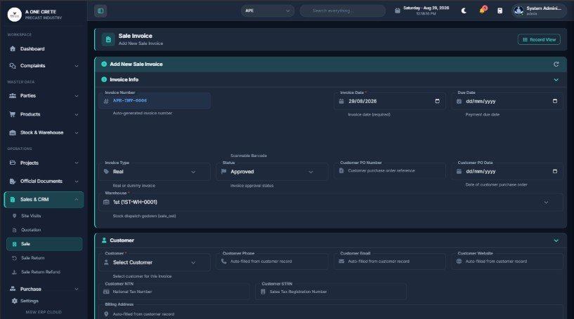 MBW ERP Production and Inventory Overview